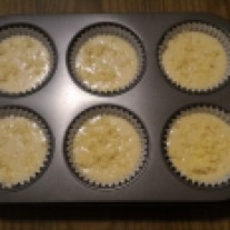 cheese cupcake batter w/ cheddar cheese